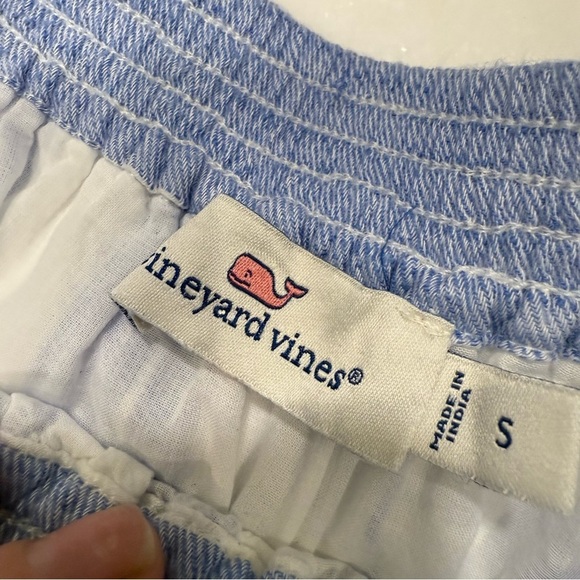 Vineyard Vines Women Shoulder Stripe Romper Gauze Cotton Blue White Size S - Picture 7 of 14